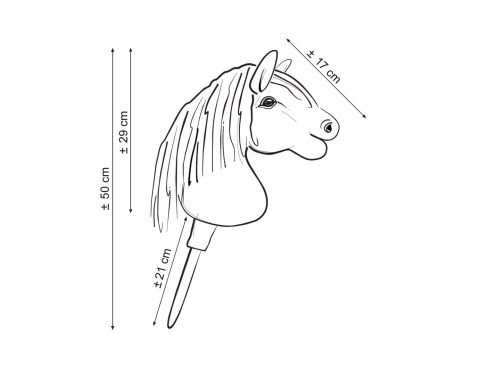 Hobby Horse Mały koń na kiju Premium ciemnobrązowy ciemogniady A5