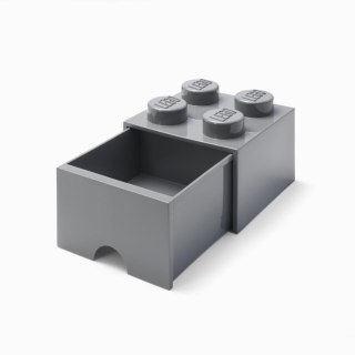 LEGO(R) pojemnik klocek z szufladą czwórka szary