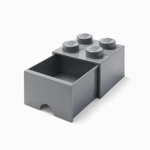 LEGO(R) pojemnik klocek z szufladą czwórka szary LEGO(R) pojemnik klocek z szufladą czwórka szary
