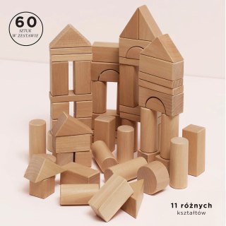 Drewniane klocki zestaw 60 sztuk, zabawka edukacyjna dla dzieci, Le Toy Van