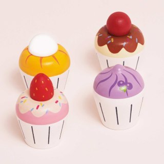 Drewniane muffinki zestaw, babeczki, zabawka gotowanie cukiernia Le Toy Van