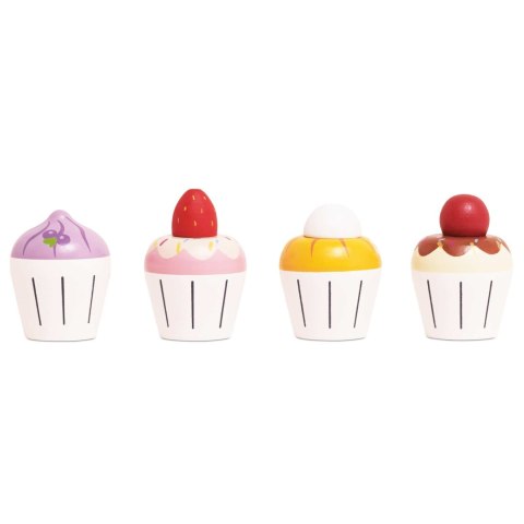 Drewniane muffinki zestaw, babeczki, zabawka gotowanie cukiernia Le Toy Van