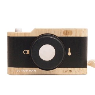 Drewniany aparat fotograficzny retro z kalejdoskopem, zabawka, Le Toy Van