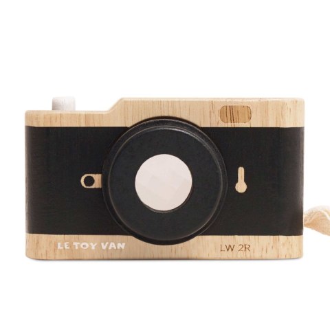 Drewniany aparat fotograficzny retro z kalejdoskopem, zabawka, Le Toy Van