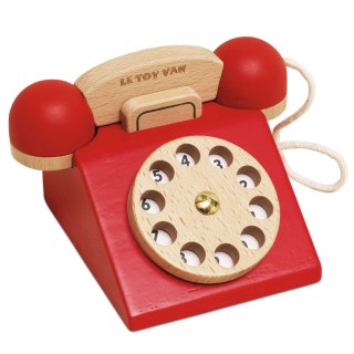 Drewniany telefon vintage, zabawka dla dzieci, odgrywanie ról, Le Toy Van