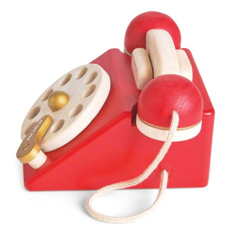 Drewniany telefon vintage, zabawka dla dzieci, odgrywanie ról, Le Toy Van