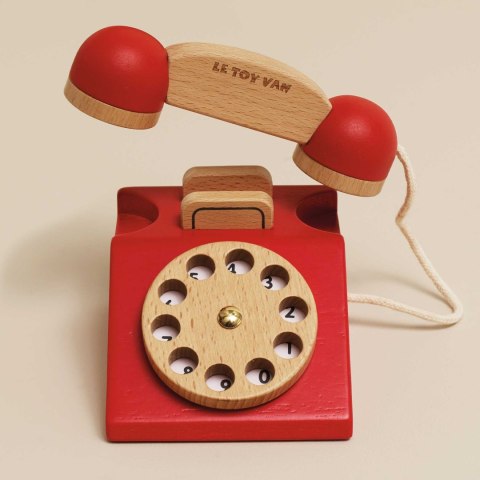 Drewniany telefon vintage, zabawka dla dzieci, odgrywanie ról, Le Toy Van