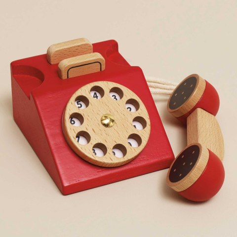 Drewniany telefon vintage, zabawka dla dzieci, odgrywanie ról, Le Toy Van