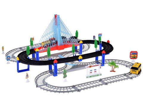 Kolejka Elektryczna 2w1 Lokomotywa z Wagonami + Tor i Autobus ZA5886