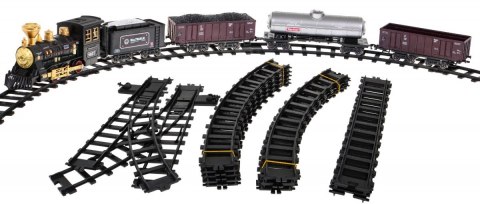 Kolejka z funkcją Dymu dla dzieci 5+ Długi tor + Lokomotywa retro + 4 wagony Kolejka z funkcją Dymu dla dzieci 5+ Długi tor + Lokomotywa retro + 4 wagony