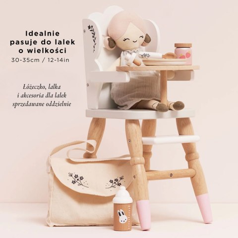 Drewniane wysokie krzesełko do karmienia lalek, zabawka, dzieci, Le Toy Van