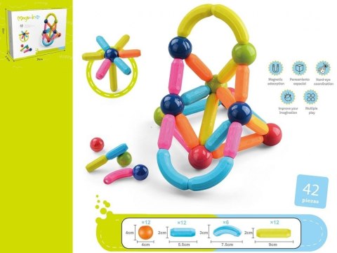 Klocki magnetyczne 42el Klocki magnetyczne 42el
