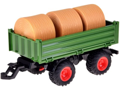 Sterowany Traktor na pilota z przyczepą + bale siana traktorzysta RC0717
