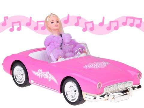 Autko Retro Cadillac na pilota + Elegancka Lalka w Futrze RC0745