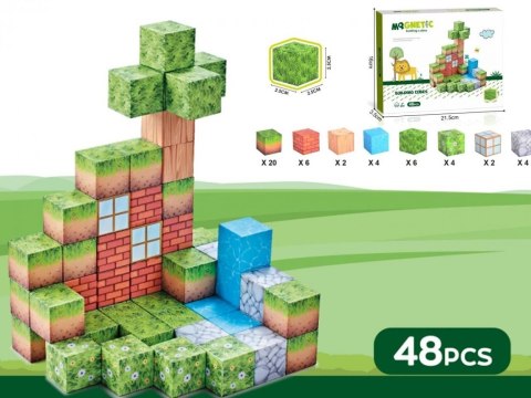 Klocki magnetyczne kostki 3D 48el Klocki magnetyczne kostki 3D 48el