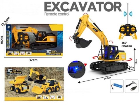 Koparka R/C 1:24 światło dźwięk ładowanie USB wind Koparka R/C 1:24 światło dźwięk ładowanie USB wind