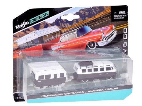 Maisto licencjonowane auto Volkswagen VAN Samba przyczepa 1:64 ZA5959