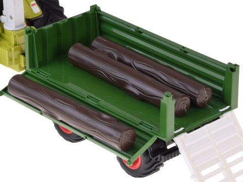 Sterowany Traktor na pilota z przyczepą i chwytakiem bale drewna RC0719