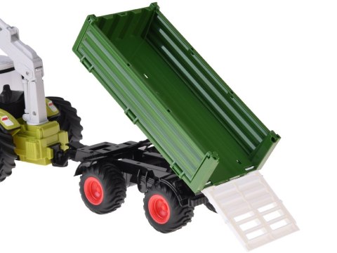 Sterowany Traktor na pilota z przyczepą i chwytakiem bale drewna RC0719
