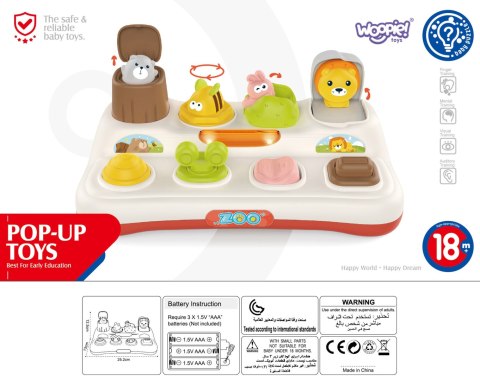 WOOPIE BABY Zabawka Edukacyjna Wyskakujące Zwierzątka ZOO Pop Up