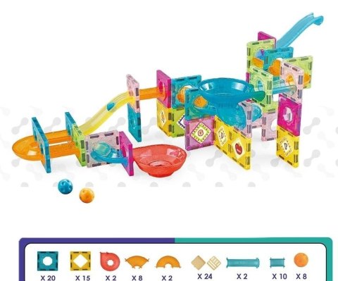 Klocki magnetyczne Tor z kulkami 91el Klocki magnetyczne Tor z kulkami 91el
