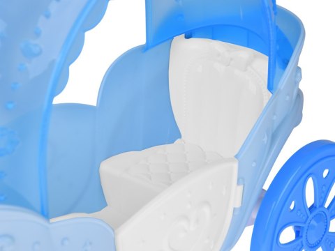 Lalka księżniczka w balowej sukni z białym koniem i karocą kareta ZA5419