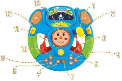 Interaktywna kierownica edukacyjna dla dzieci auto światło projektor