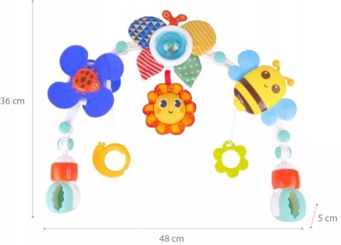 Pałąk z zabawkami do łóżeczka i wózka zwierzątka grzechotki dla niemowląt