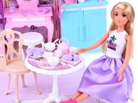 Rozkładany domek dla lalki walizka mebelki + lalka Anlily ZA5694