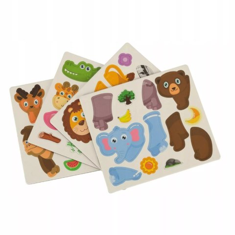 Układanka magnetyczna Montessori zwierzęta puzzle edukacyjne 47 magnesów