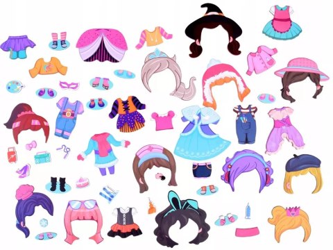 Układanka magnetyczna ubieranka dziewczynki kreatywne puzzle 51 magnesów