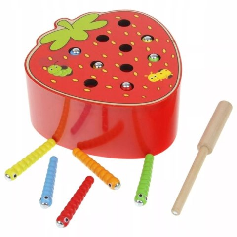 Gra Truskawka na Magnes - Łap Robaczki Drewniana