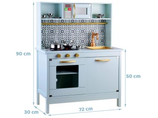 Miętowa drewniana Kuchnia dla dzieci garnki ZA4128