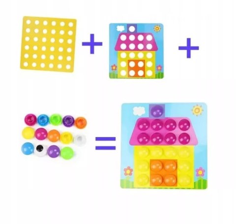 Mozaika Montessori guzikowa dla malucha układanka trening rączki
