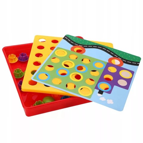 Mozaika Montessori guzikowa dla malucha układanka trening rączki