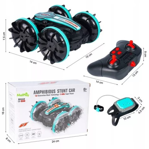 Samochód terenowy RC z opaską gestów - auto, wodoodporny, LED