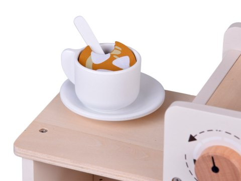 Zestaw Drewniany Kawiarnia Coffee Shop Ekspres Kubeczki Desery ZA5938