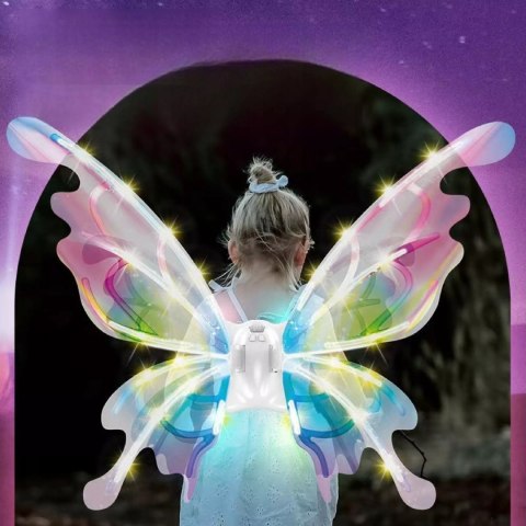 Świecące skrzydła motyla LED bajkowe skrzydełka dla małych wróżek