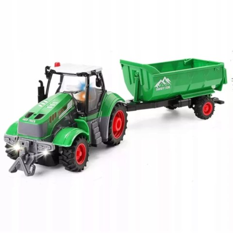 TRAKTOR Z PRZYCZEPĄ ZdalnieSTEROWANY AkumulatorŁADOWARKA zwierzęta QH205-2D