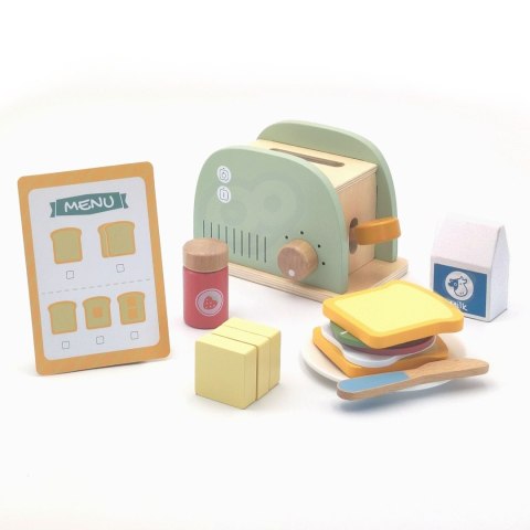 WOOPIE GREEN Drewniany Toster Zestaw Śniadaniowy z Akcesoriami 14 el. FSC