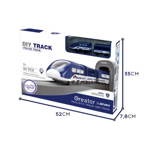 WOOPIE Kolejka Elektryczna Tor Samochodowy Komisariat Policji Helikopter Auta 92 el.