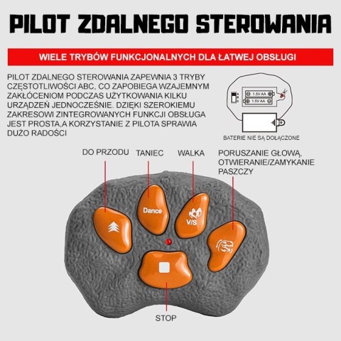 WOOPIE Zdalnie Sterowany Dinozaur T-Rex Realistyczny Król Jurajski