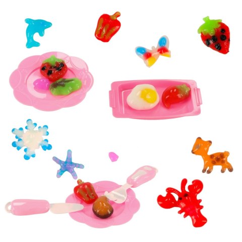 Klej żel kryształowy 3D crystal glue magiczna kuchnia szablony kreatywny zestaw 62 elementy pomarańczowy