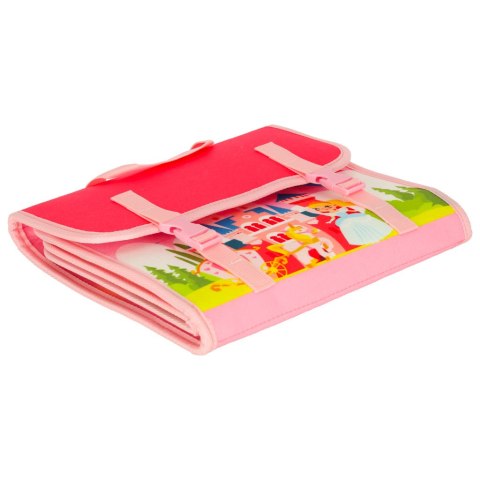 Tablica manipulacyjna sensoryczna montessori walizka plecak różowa