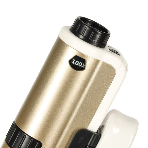 Mikroskop kieszonkowy szkolny edukacyjny naukowy mini LED akcesoria