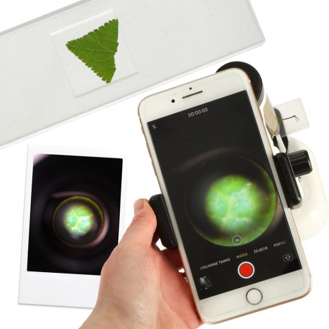 Mikroskop kieszonkowy szkolny edukacyjny naukowy mini LED akcesoria