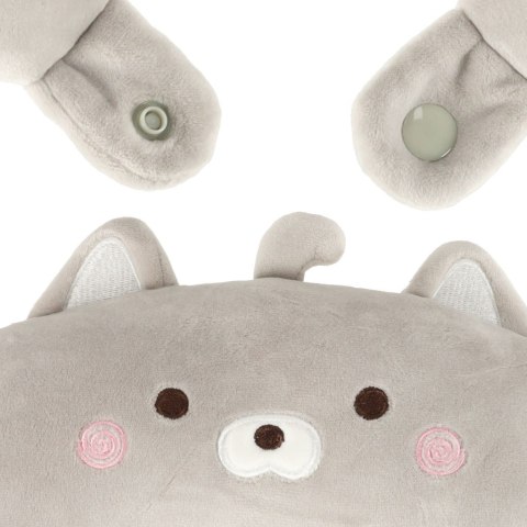 Poduszka podróżna 2w1 rogal pod kark do samolotu samochodu maskotka kot