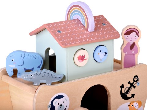 Drewniana Arka Noego + figurki zwierząt Edukacyjna zabawka Sorter ZA5931