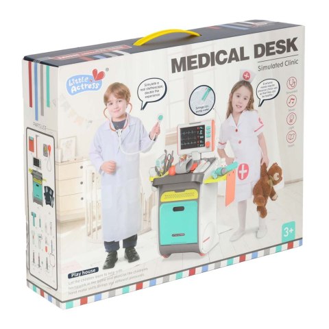 Duży zestaw lekarza stacja medyczna mały doktor ekg rtg światło dźwięk