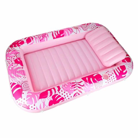 Materac dmuchany do pływania z poduszką różowy